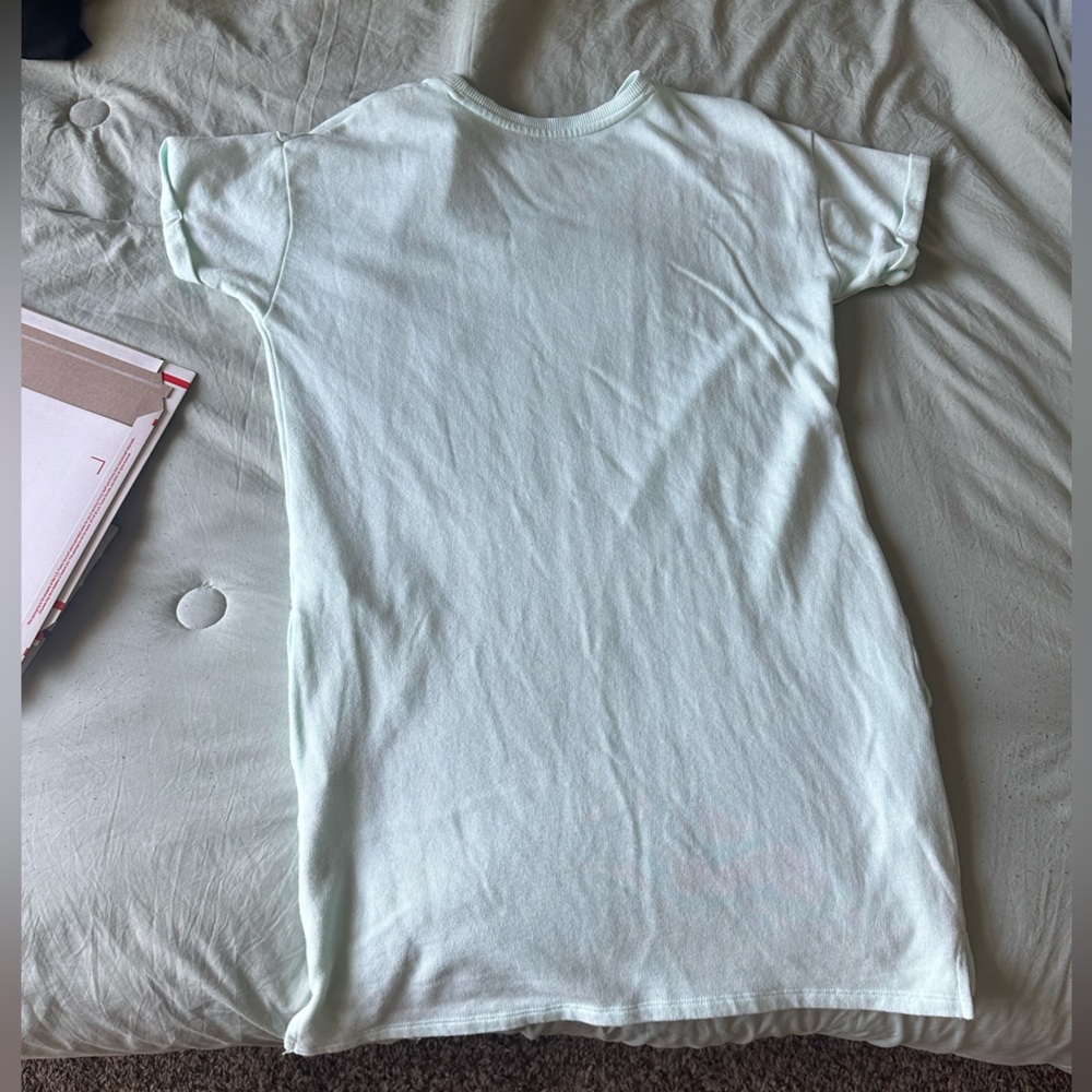 Comfy Tshirt Dress light teal Has Pockets!